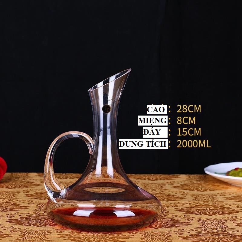 Bình Thở Vang Miệng Xiên Có Tay Cầm Dung Tích 2000 ML Cao Cấp