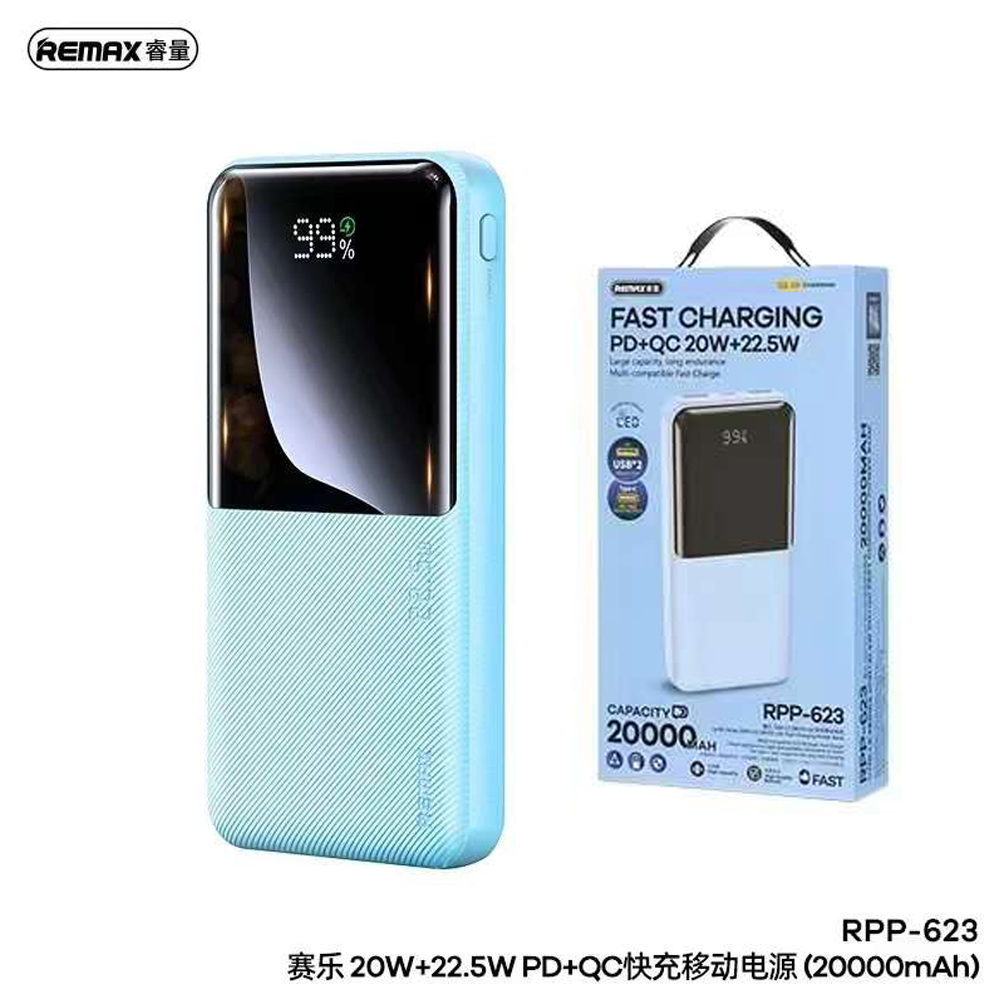 Pin dự phòng sạc nhanh 22.5W Remax RPP 623 20.000mah Hàng Chính Hãng