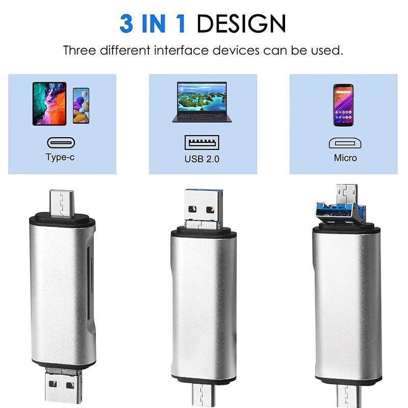 Đầu Đọc Thẻ Nhớ SD TF Micro USB 3.0 Cho Điện Thoại Xiaomi Android