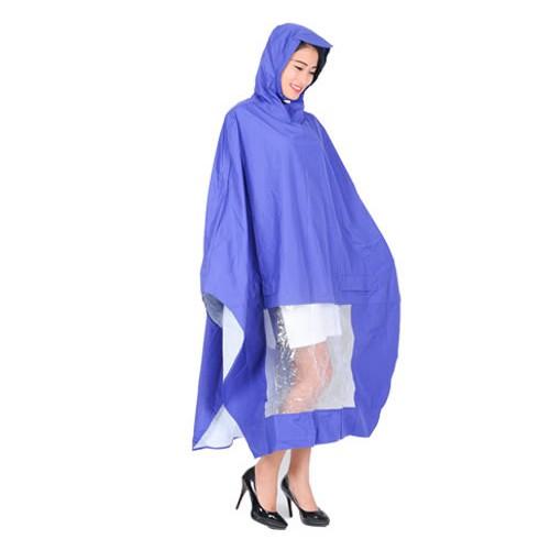 Áo mưa vải dù 1 người bền siêu nhẹ, có kính đèn cao cấp