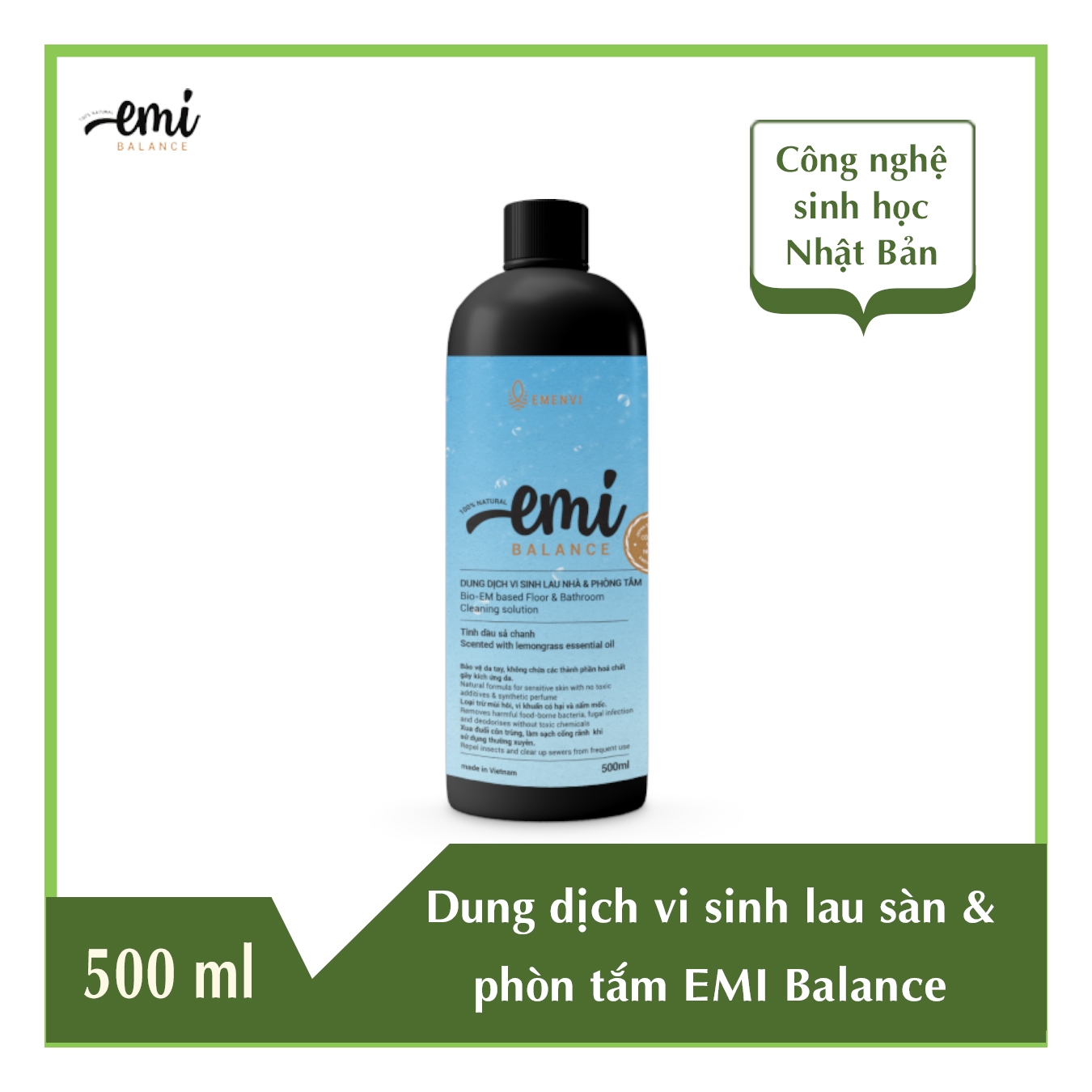 DUNG DỊCH VI SINH LAU SÀN & PHÒNG TẮM - CÔNG NGHỆ SINH HỌC NHẬT BẢN 500ML
