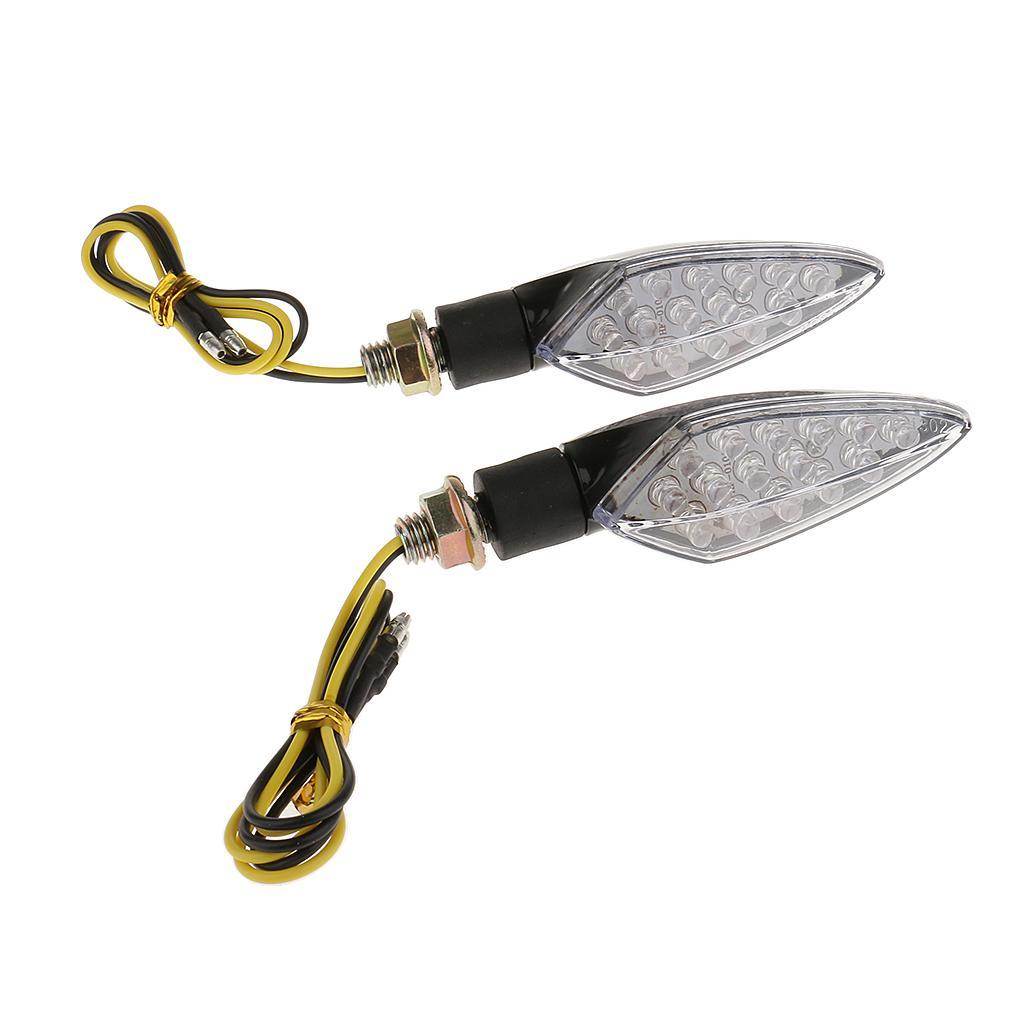 Black Motorcycle Motorbike Stalk 15 LED   Light Indicator Blinker