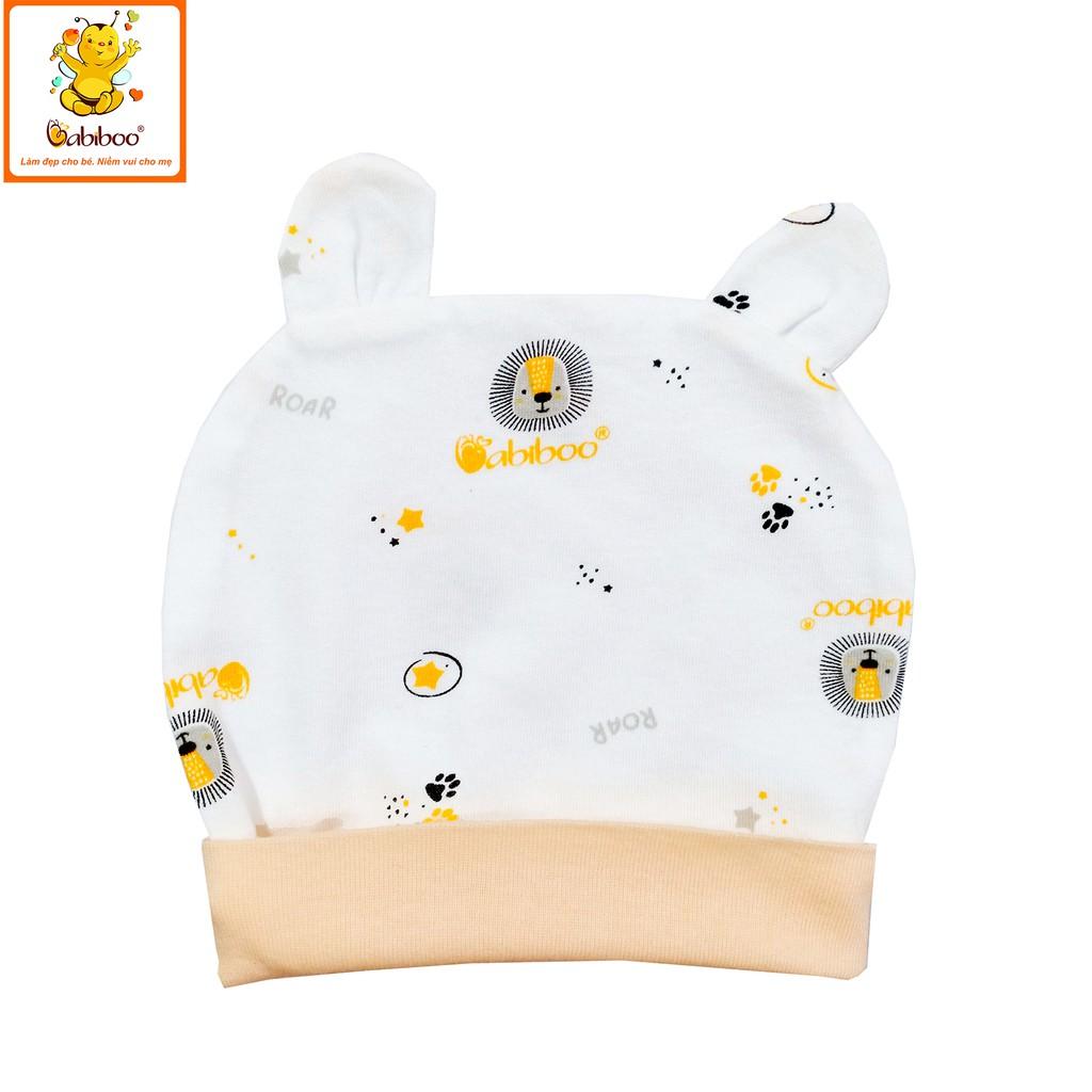 Sơ sinh-Nón cotton họa tiết xinh xắn BABIBOO - BB83N