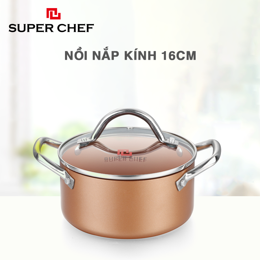 Bộ 6 nồi chảo chống dính Super chef an toàn, tiện lợi, danh cho mọi loại bếp