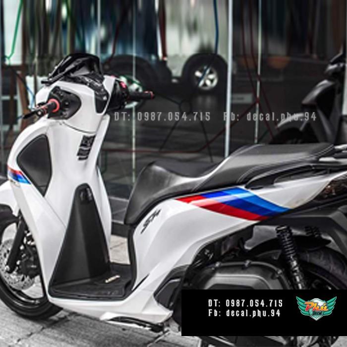 Tem rời SH 2017-2019 sọc 3 màu xe trắng