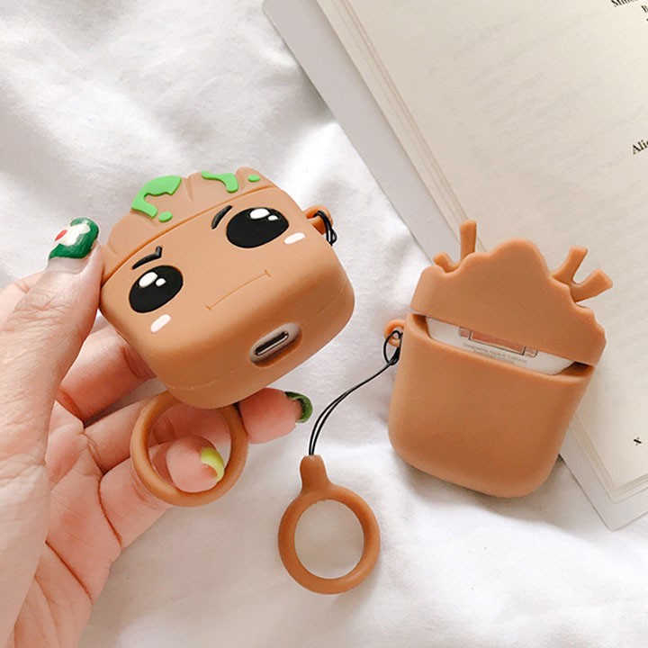 Túi silicon cho tai nghe Airpods mẫu 3D Người Cây