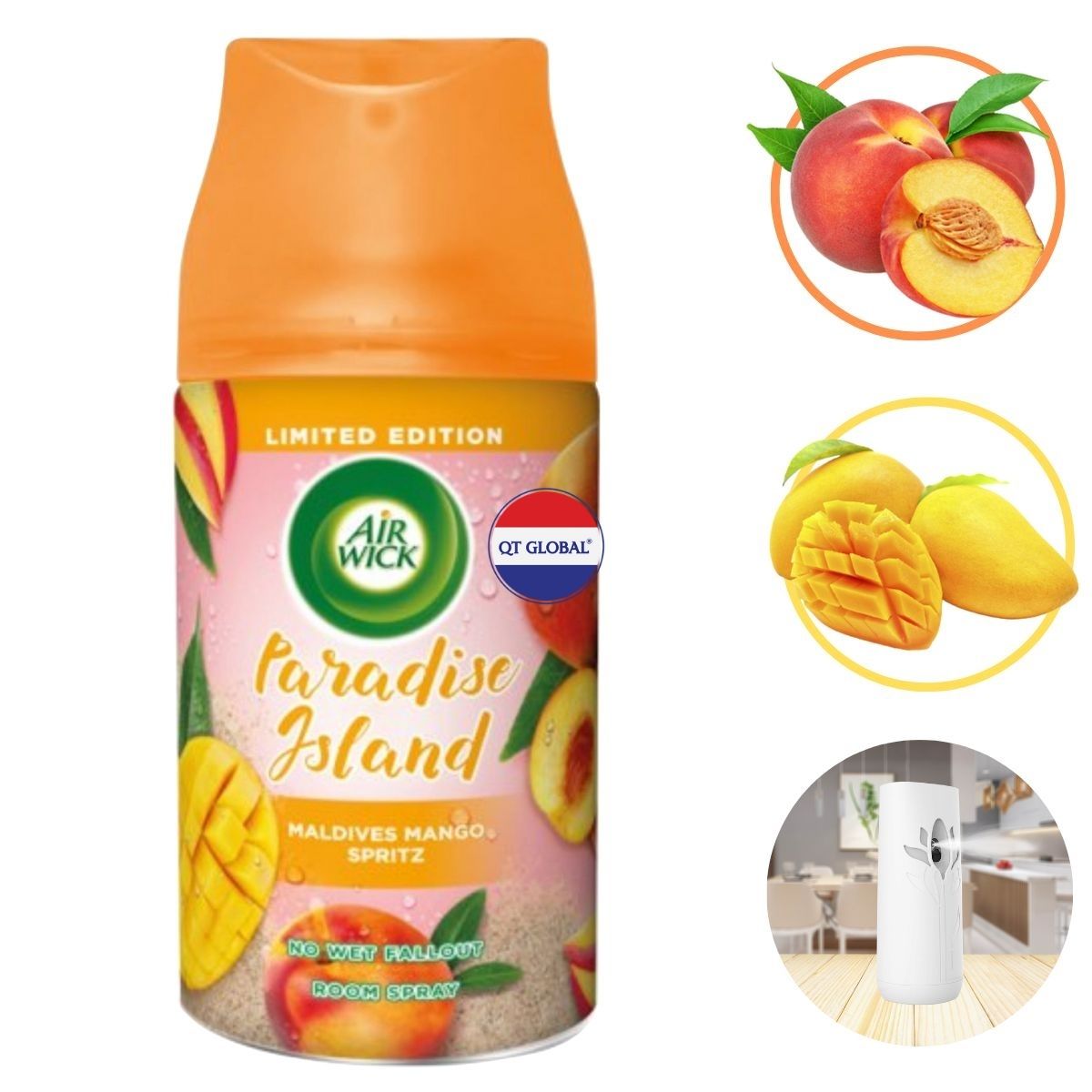 Bình xịt thơm phòng Air.Wick Maldives Mango Spritz 250ml QT0044 - Xoài Maldives, gió biển