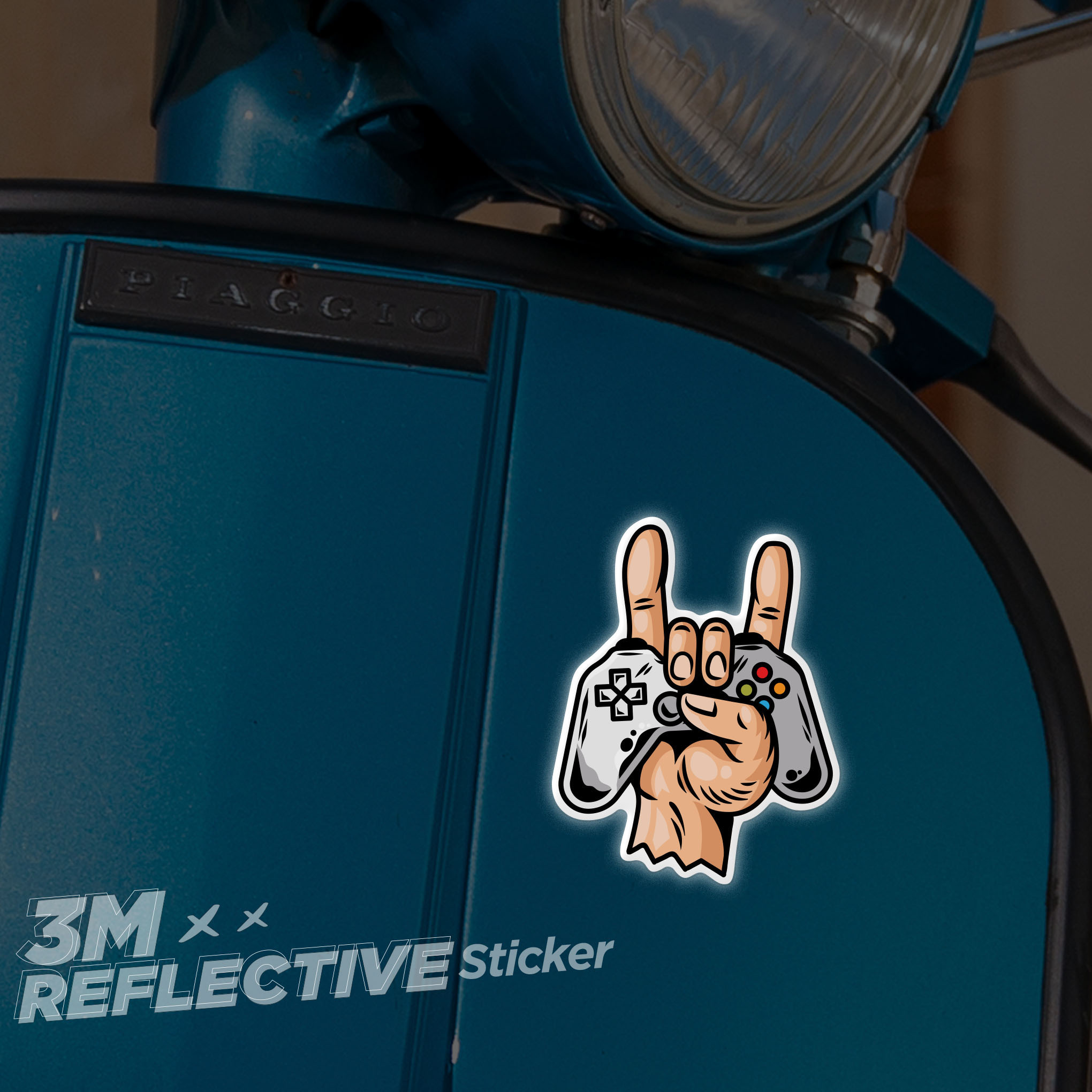 HAND HOLDS GAMEPAD 3M - Reflective Sticker Die-cut Hình dán phản quang thương hiệu STICKER FACTORY