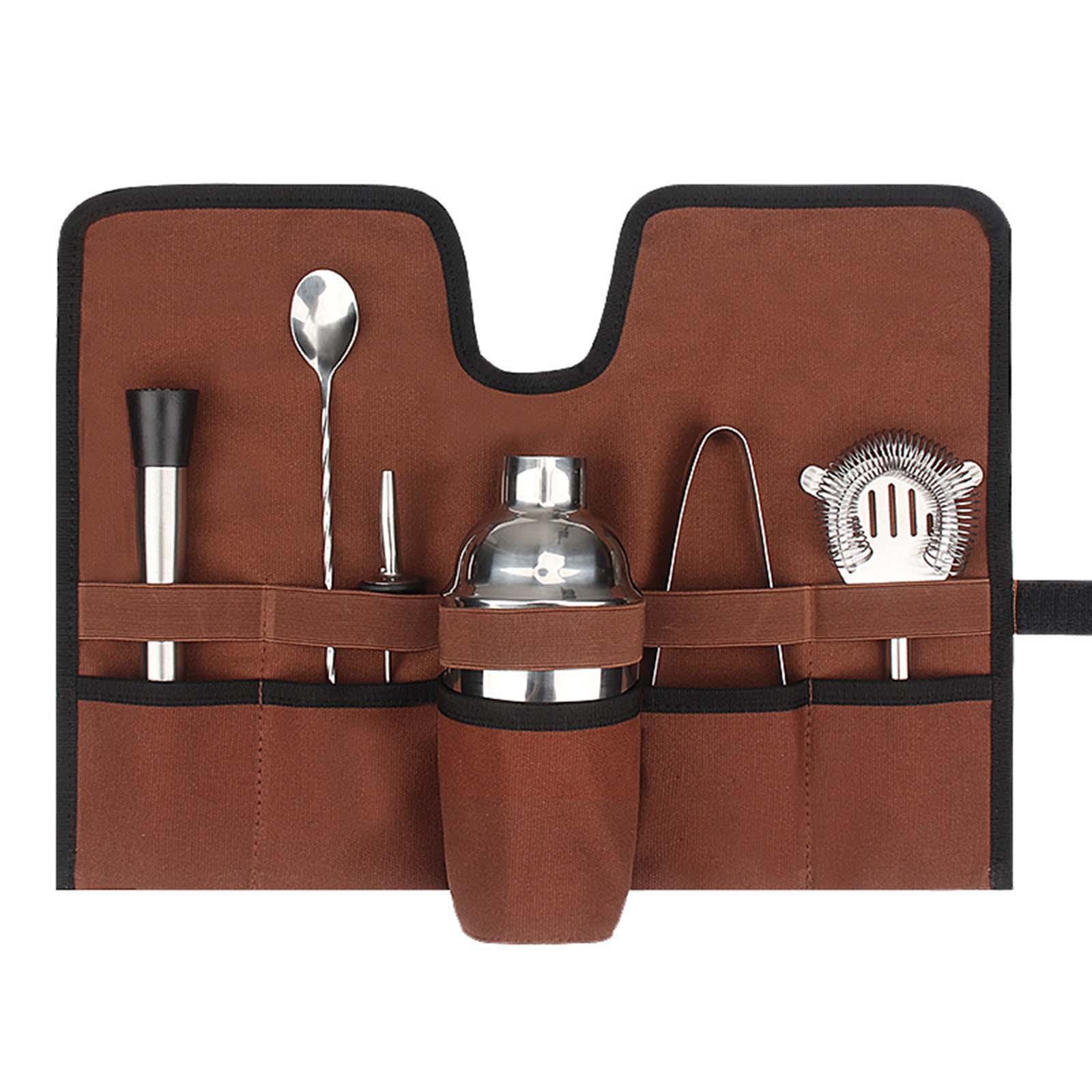 Canvas Bartender Kit Bag Cocktail Tool bag Accessories for Home Indoor