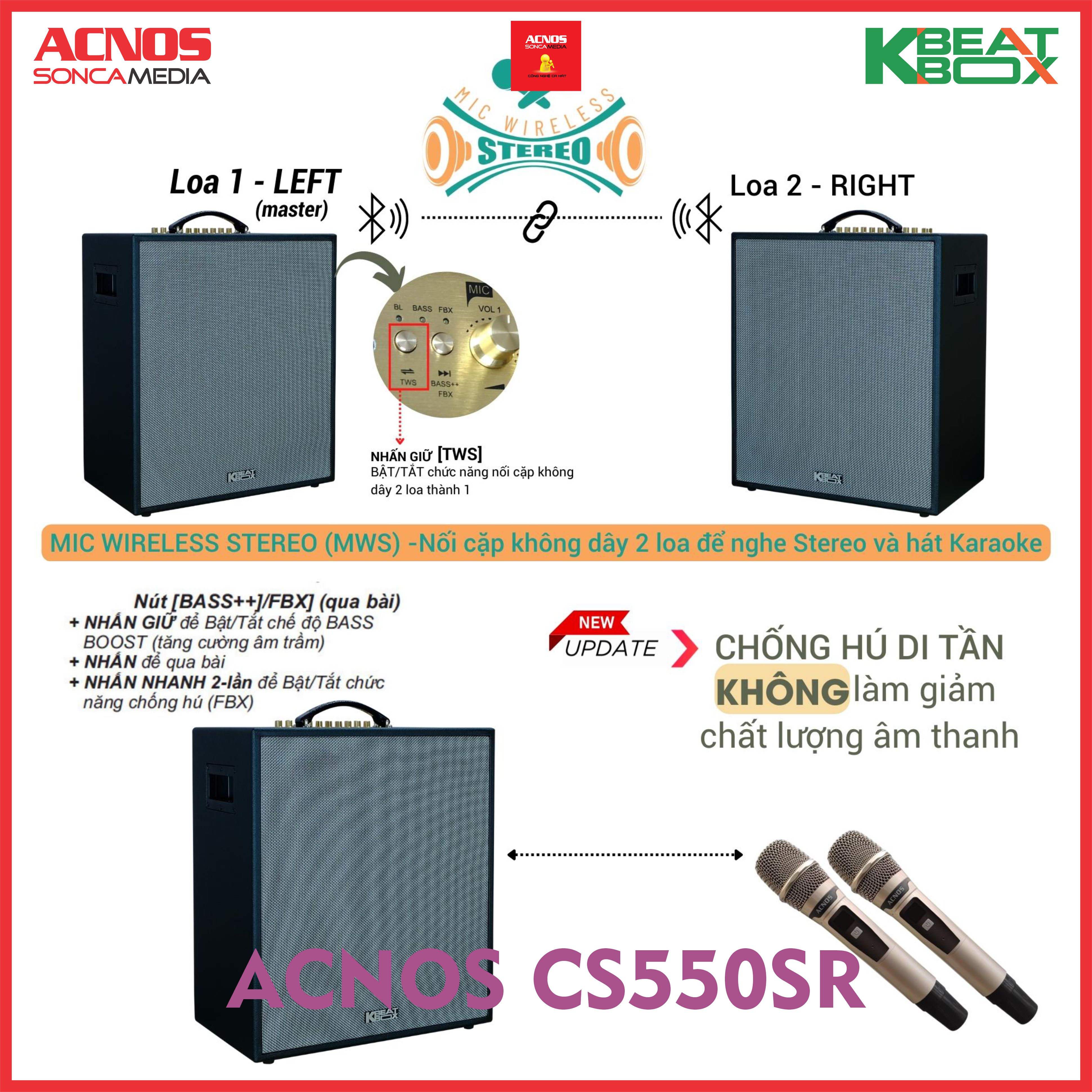 Dàn âm thanh di động xách tay ACNOS CS550SR