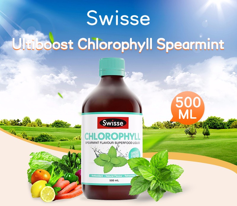 Nước diệp lục cô đặc Swisse Chlorophyll giàu chất chống oxy hóa, tăng cường năng lượng và sức khỏe làn da - Massel Official