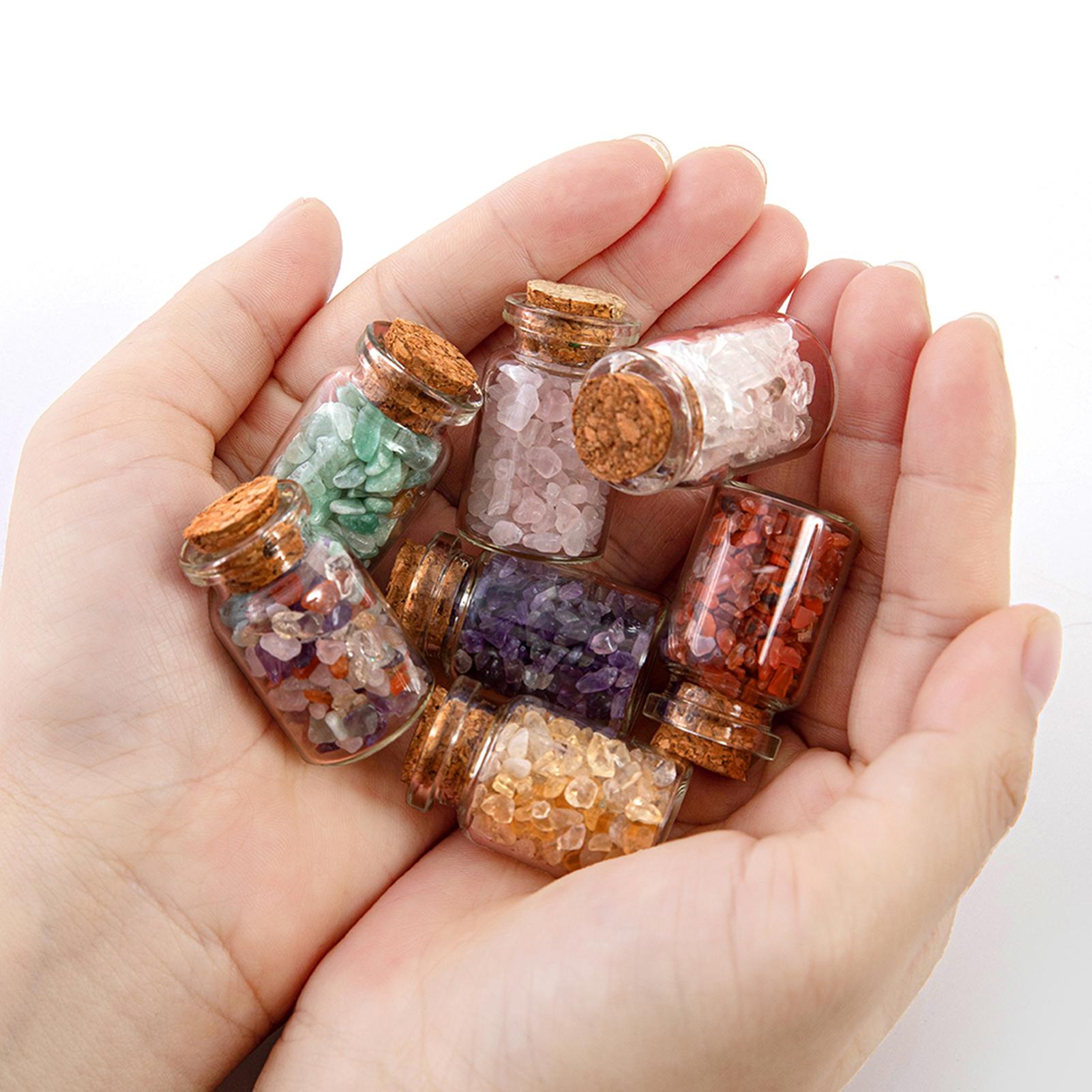 Chai đá tinh thể tự nhiên nhiều màu sắc phong thủy, chai ước nguyện