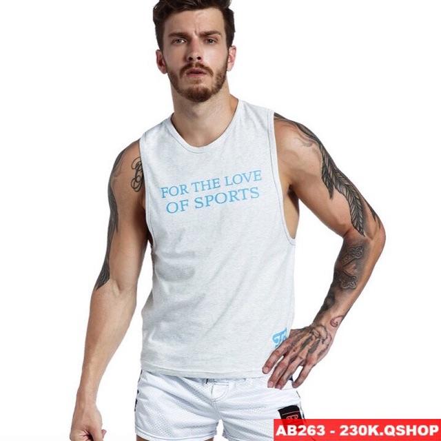 Áo thun 3 lỗ tanktop love sport chuẩn gym