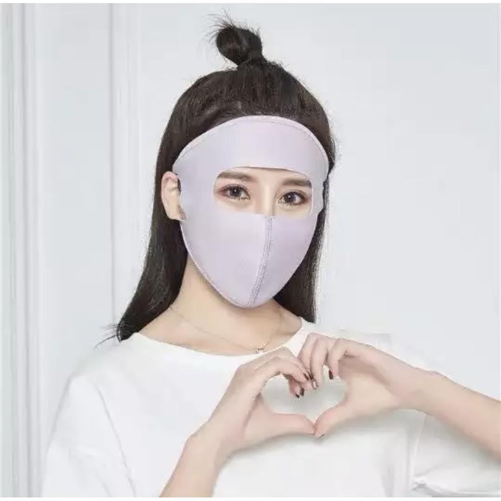 Khẩu trang Ninja chống nắng, vải thun cotton, che kín mặt, trán, thoáng mát, nhiều màu lựa chọn