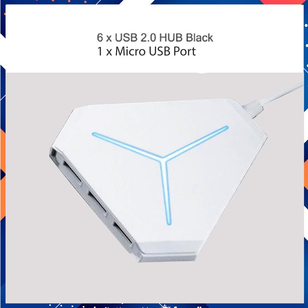 Bộ Chia USB 6 Cổng, USB Hub 6 Cổng Tiện Dụng Có Đèn LED Báo Hiệu