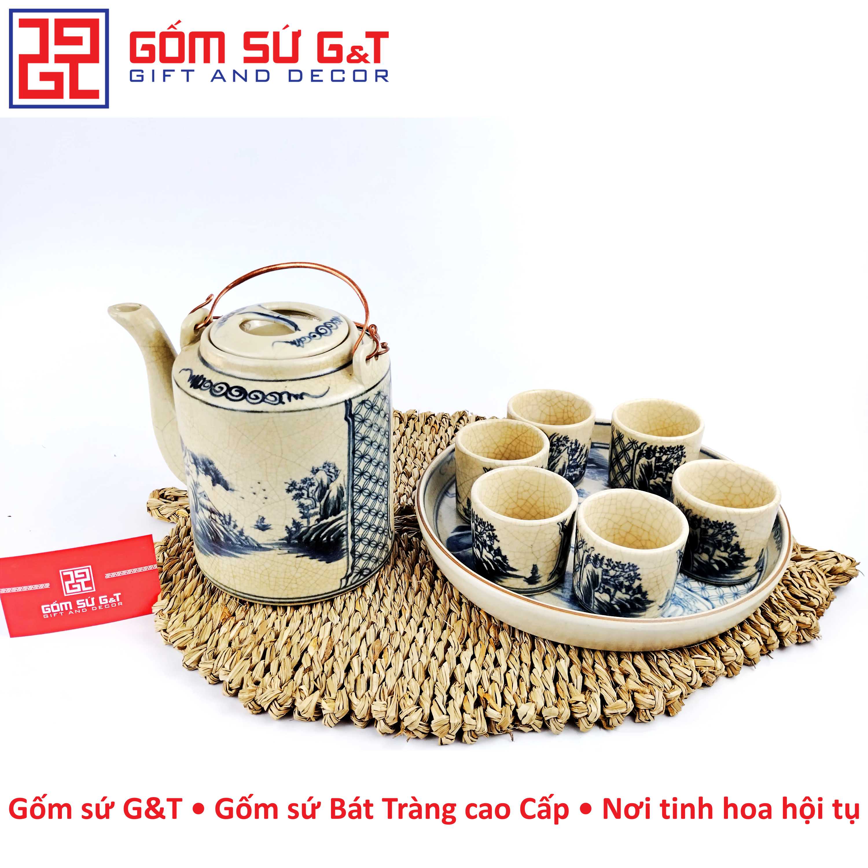 Bộ tích trà men rạn sơn thủy Gốm Sứ G&amp;T