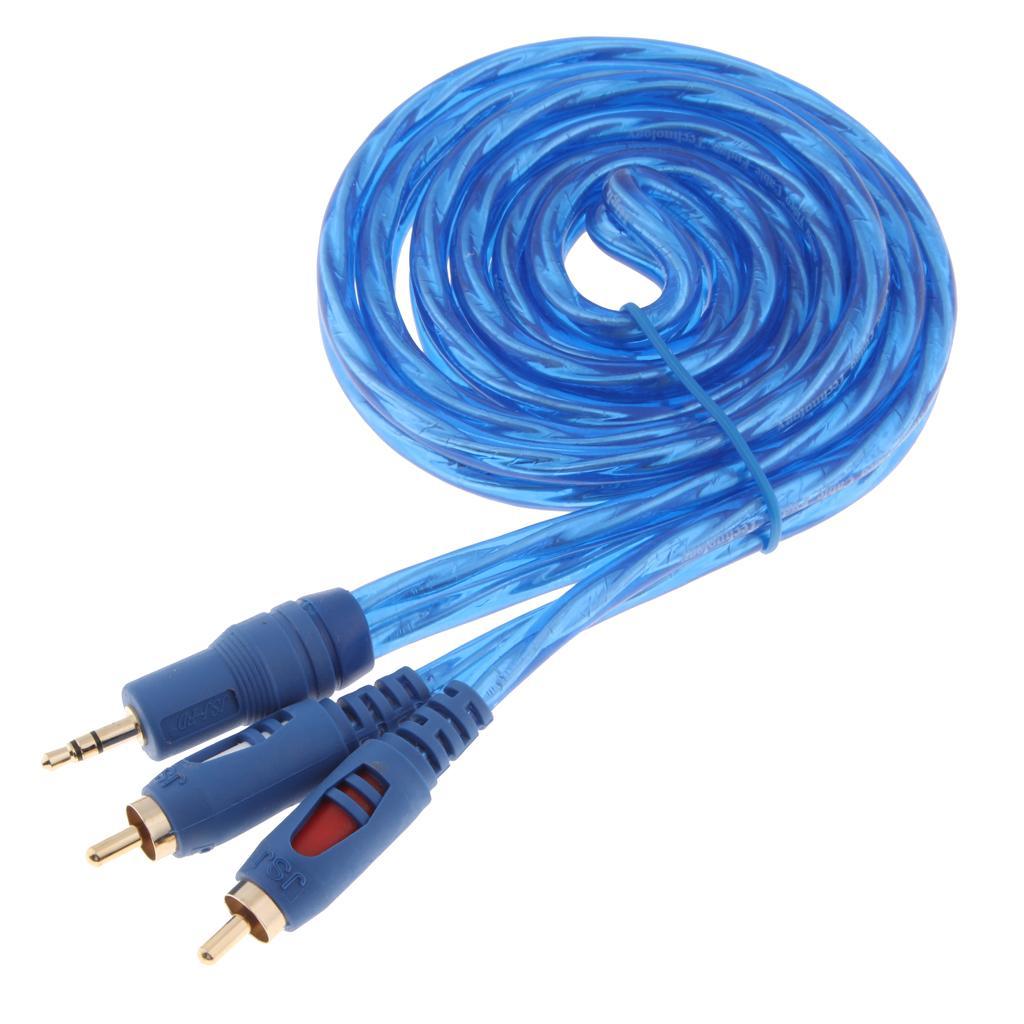 1.5m/5ft 3.5mm 1/8" Male to 2 Male RCA Jack Adapter Audio Y Cable Splitter