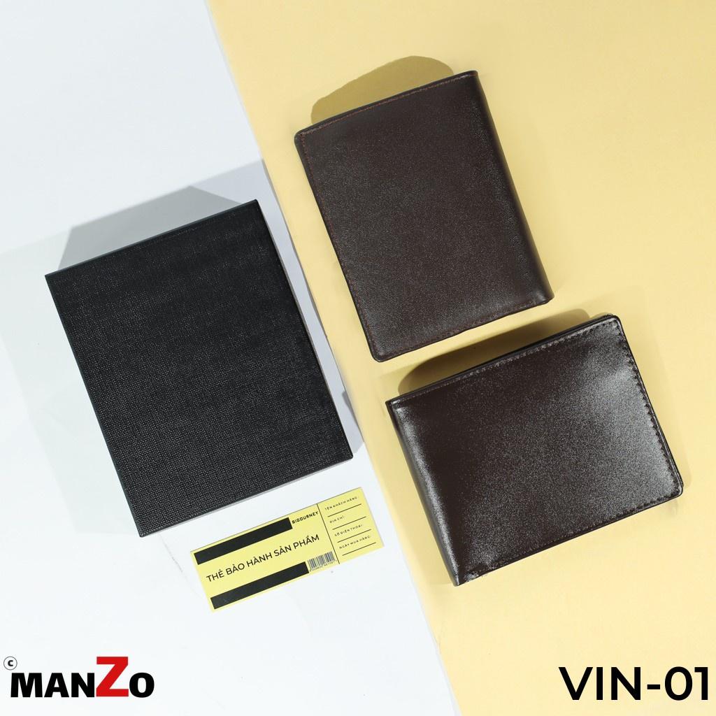 Ví nam da thật dáng ngang cao cấp MANZO VIN-01 bảo hành 18 tháng