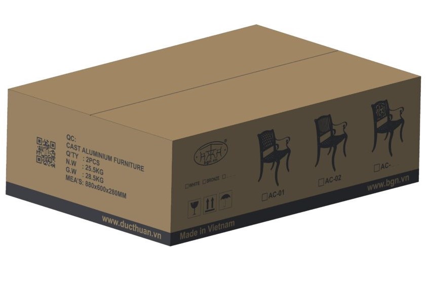 Ghế Nhôm Đúc AC-01 Trang trí Nội thất Ngoại thất Ghế ăn Ghế sân vườn Ghế ngoài trời Ghế Cà phê Nhôm - BGN-AC-01. PHÙ HỢP VỚI CÁC LOẠI BÀN CÓ CHIỀU CAO 75-85 CM