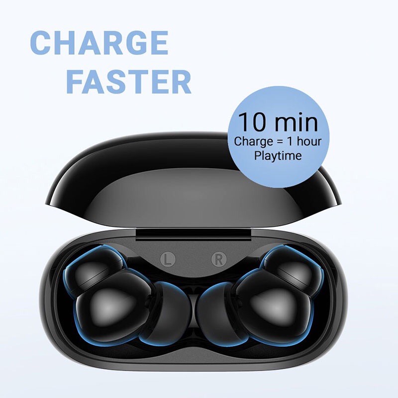 Tai Nghe Bluetooth SOUNDCORE R100 True Wireless, 25 Giờ Nghe Nhạc, Chống Nước IPX5, Tích Hợp 2 Mic, Công Nghệ BassUp, Sạc Nhanh - AN KER A3981