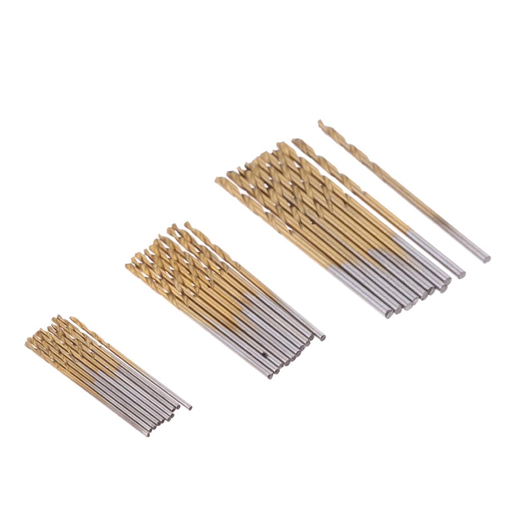 100 Pieces HSS Titanium Drill Bit Set Twist Drill Straight Shank 1.0mm-3.0mm