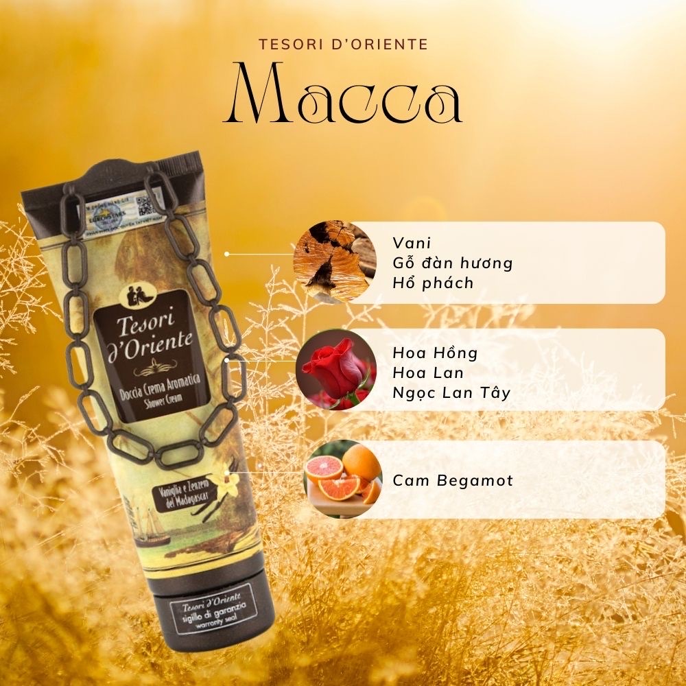 Sữa Tắm Tesori D'Oriente Tinh dầu Macca Vani Chính Hãng