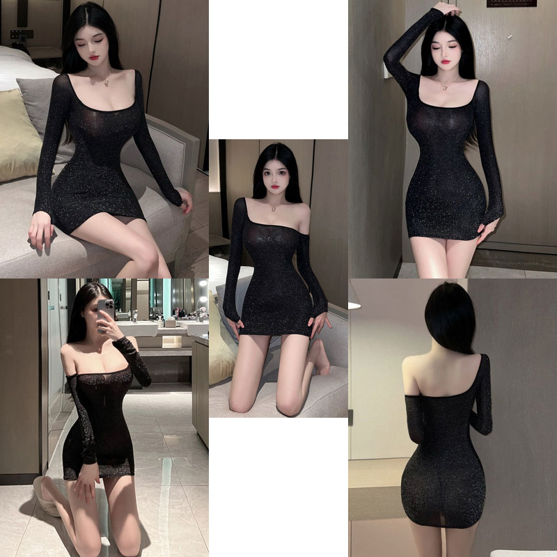 Váy trễ vai ôm body siêu ngắn đầm hot girl khí chất gợi cảm