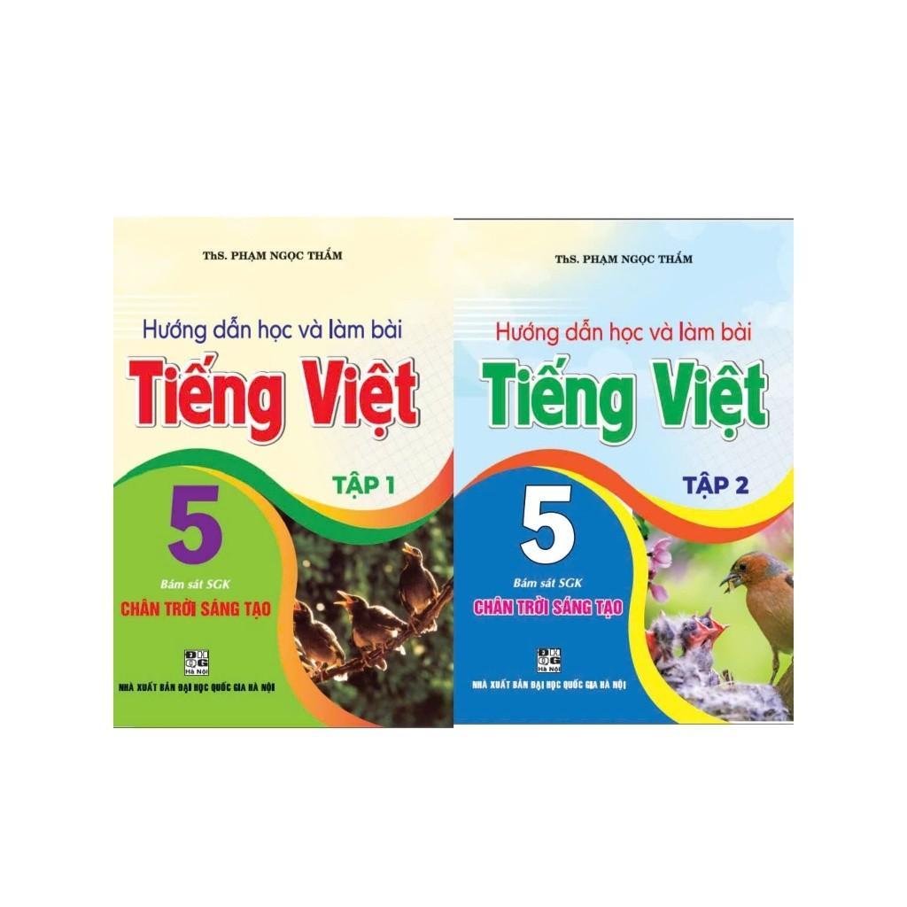 Sách - Hướng Dẫn Học Và Làm Bài Tiếng Việt Lớp 5 - Combo 2 Tập - Bám Sát SGK Chân Trời Sáng Tạo - Hồng Ân