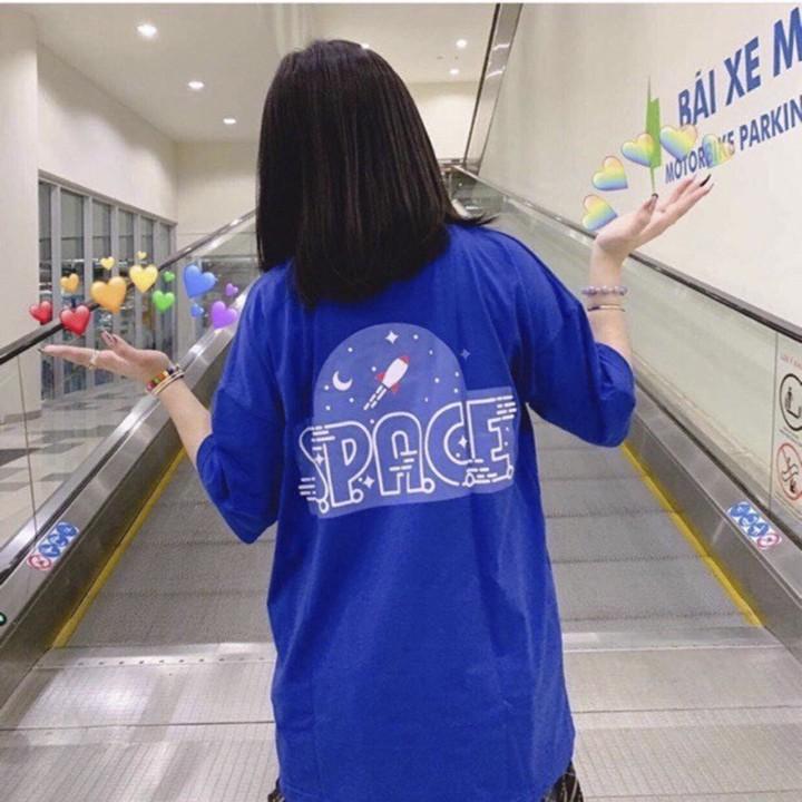 ÁO THUN SPACE tay lỡ form rộng Unisex 38-65kg Nam Nữ