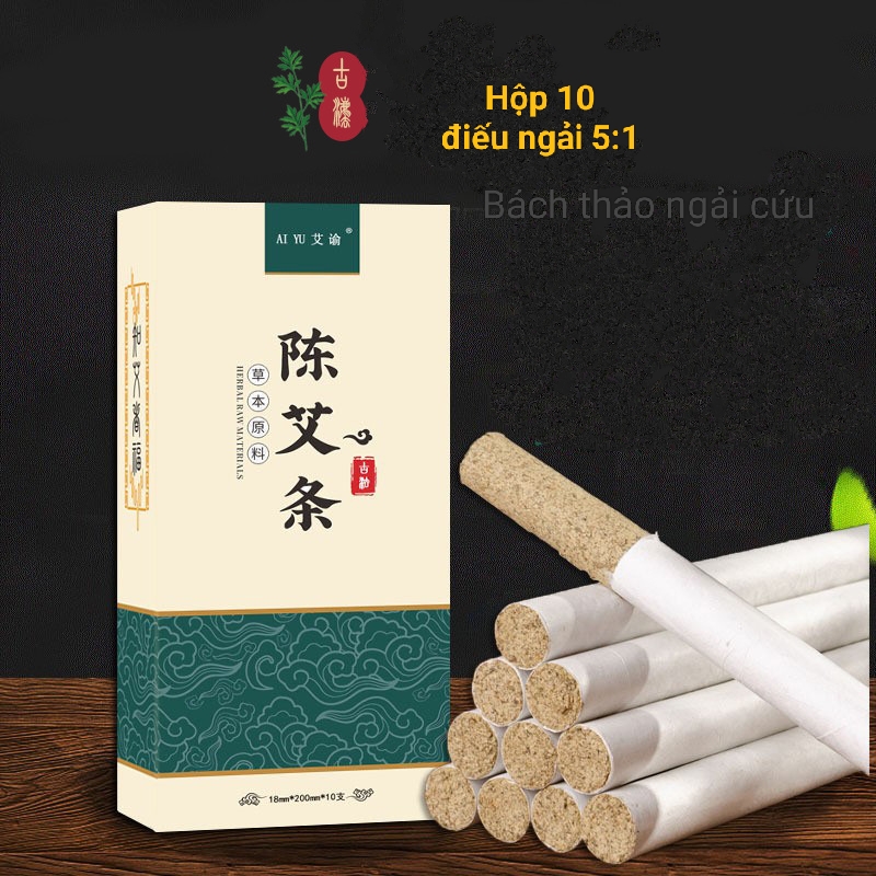 Hộp 10 điếu ngải nhung 5 năm -Nhang ngải cứu nhung