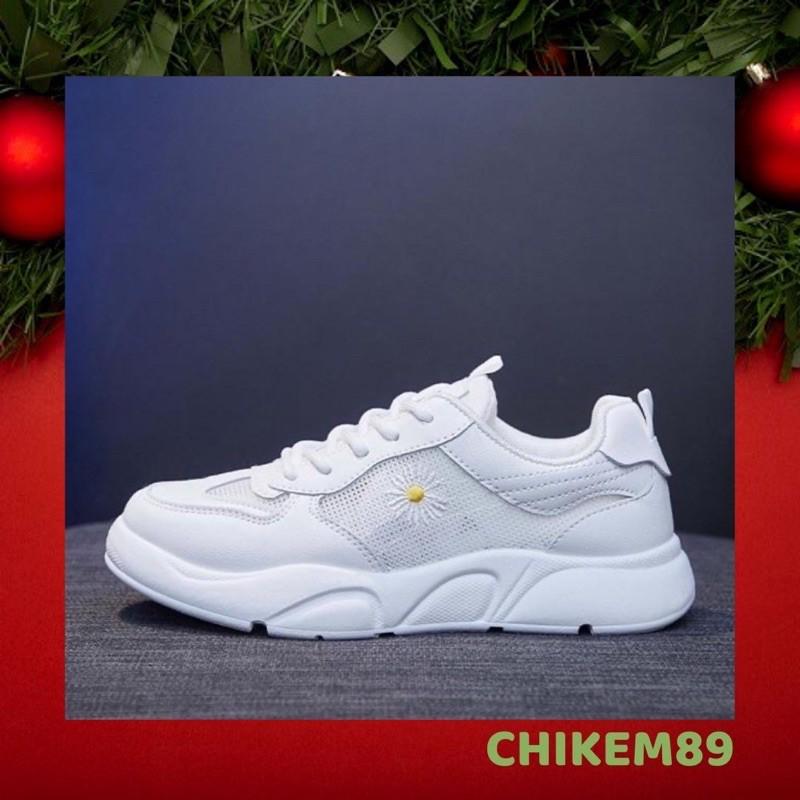 Giày thể thao sneakers nữ hoa cúc phối lưới thoáng khí tăng chiều cao