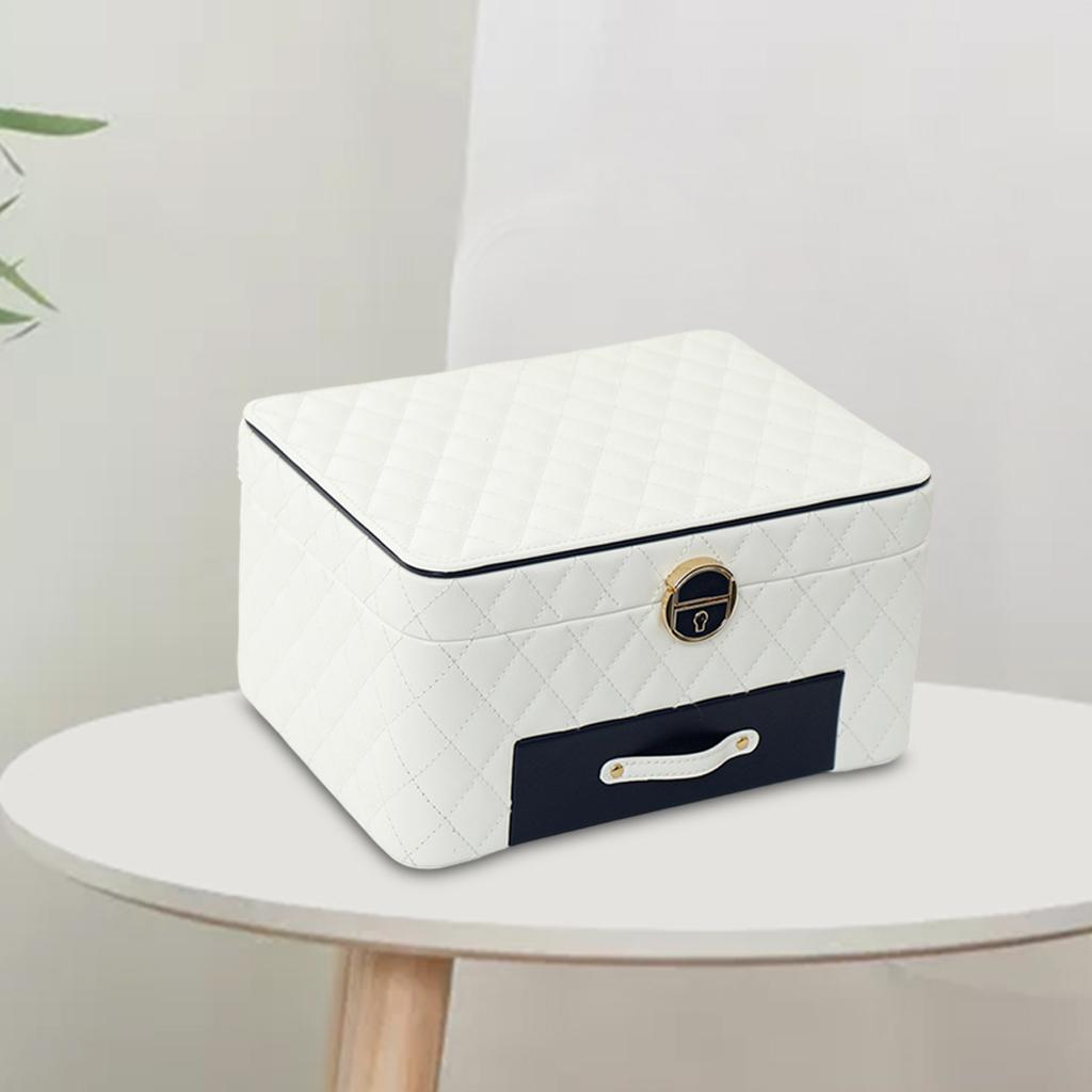Three-Layer Jewelry Organizer PU Leather Gifts for Christmas Rings Women