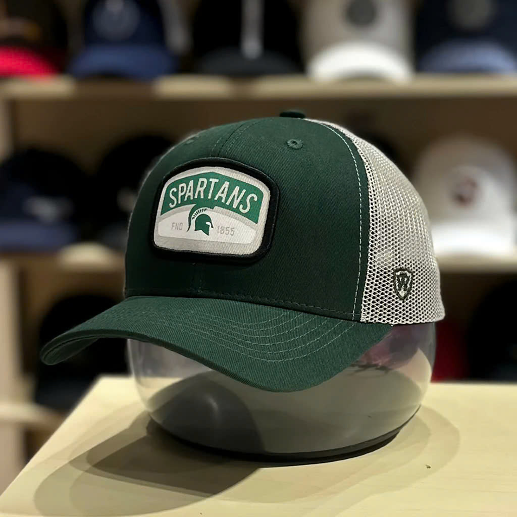 (NEW) Nón kết, mũ lưỡi trai Unisex Michigan state Spartans vải kaki nhập khẩu thời trang (Ảnh thật)