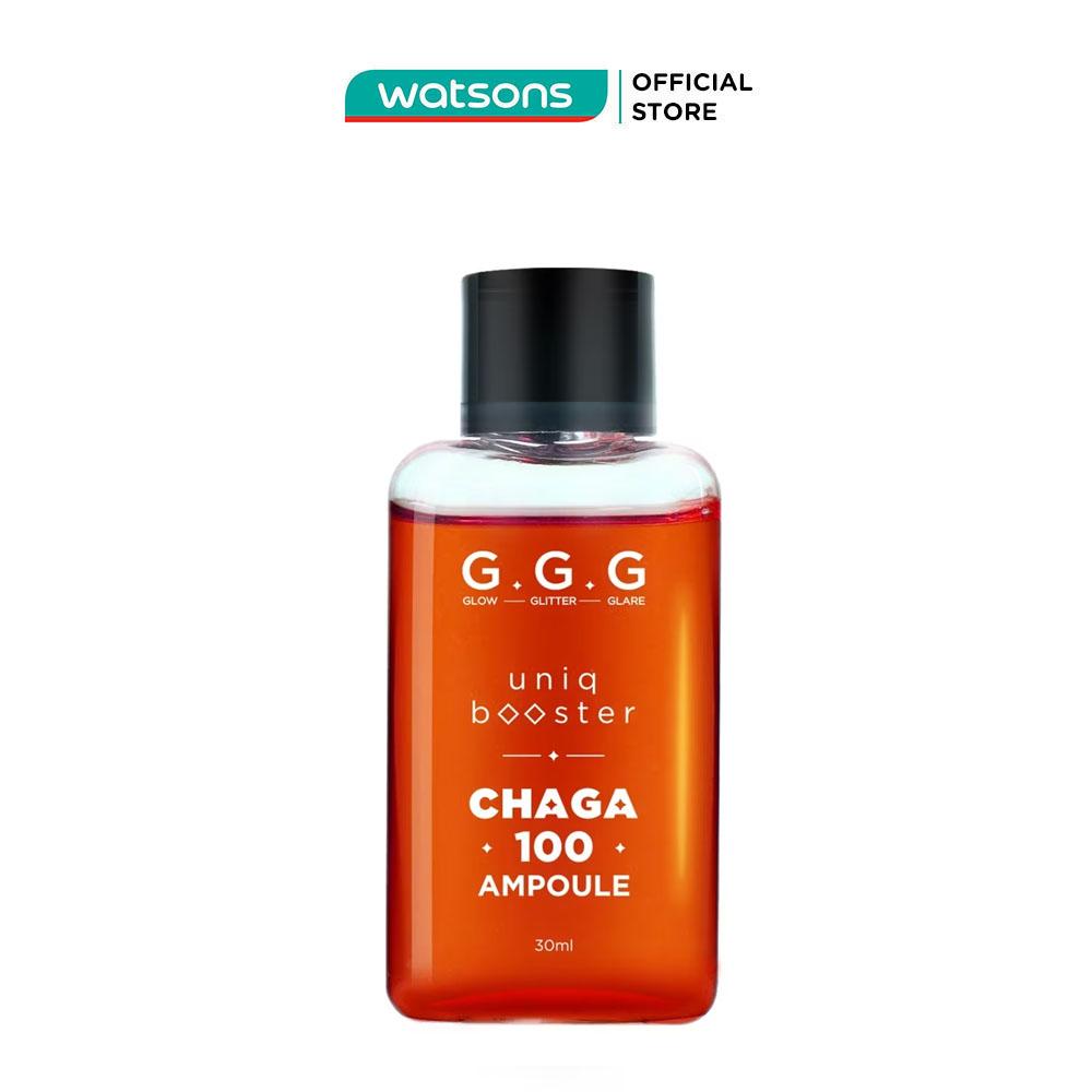 Tinh Chất GGG Uniq Booster Chaga 100 Ampoule Từ Nấm Chaga Phục Hồi, Làm Dịu &amp; Cấp Ẩm 30ml