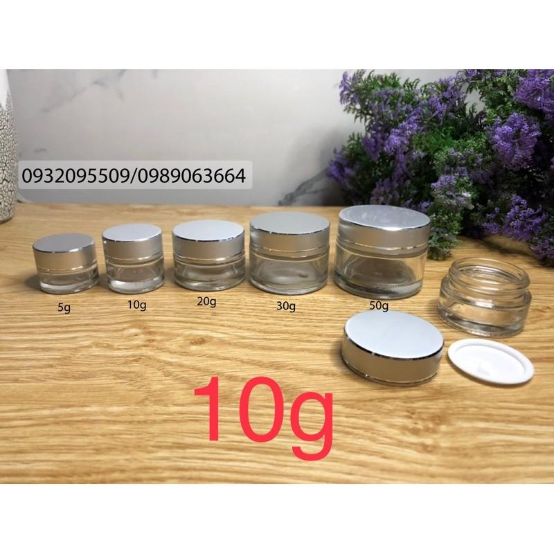 10 hũ 10g thuỷ tinh đựng mỹ phẩm