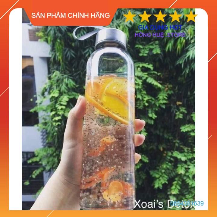 Bình đựng nước thủy tinh 500ml có dây xách tiện lợi