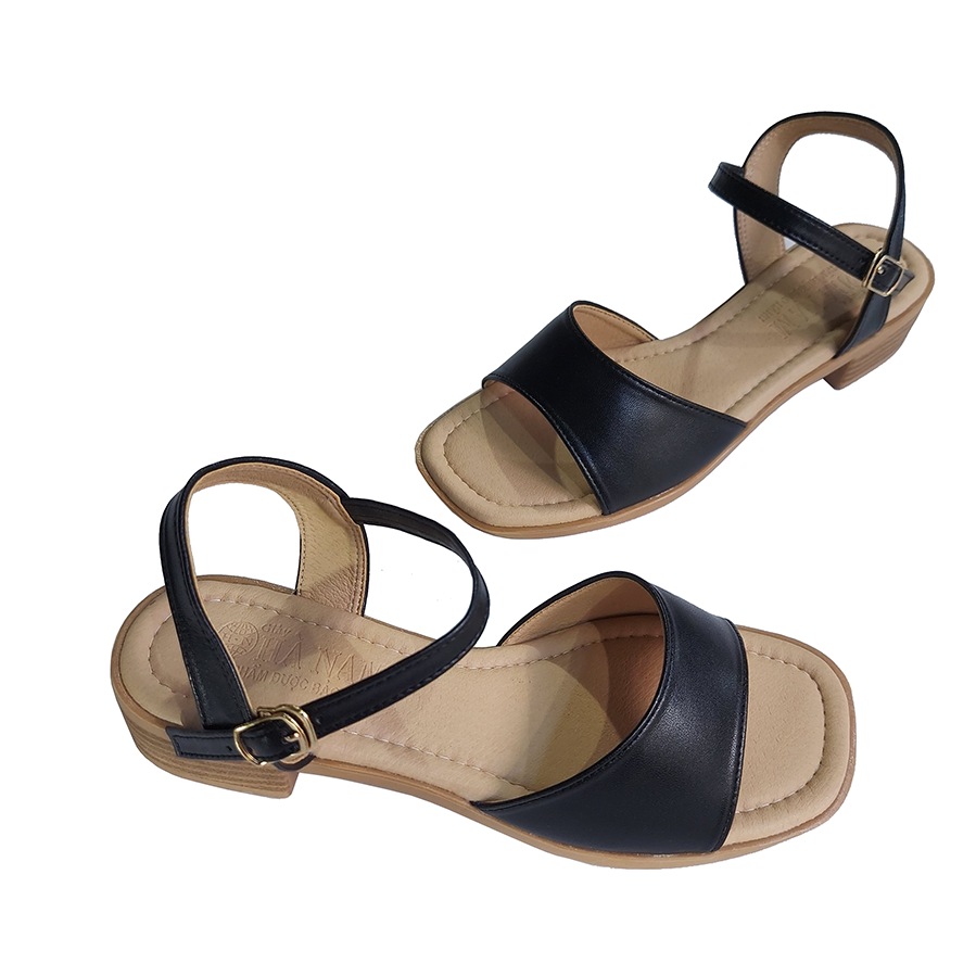 Giày Sandal Nữ Cao Gót TiTi ĐÔ Da Bò Thật Thời Trang Cao Cấp 3cm DNU2179