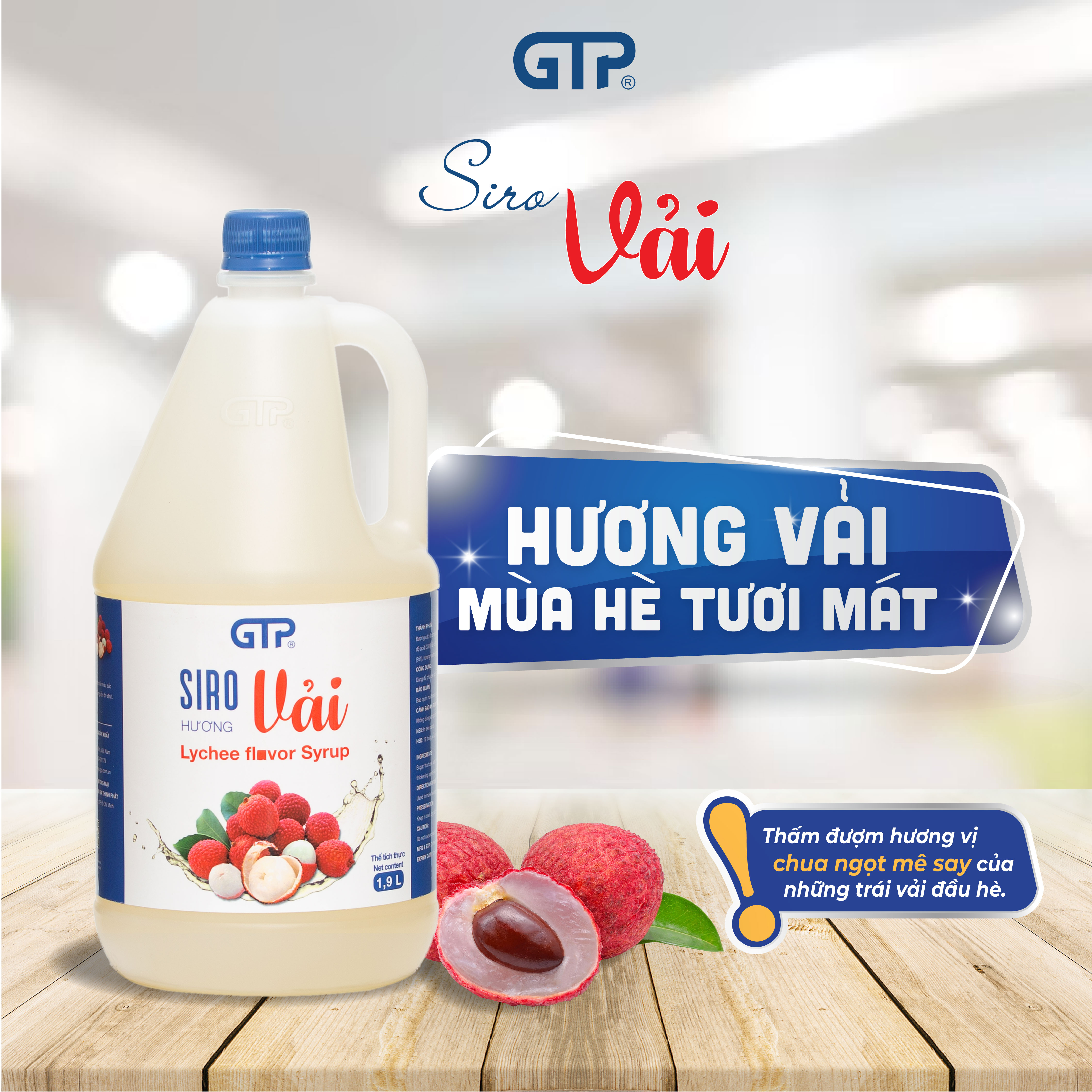 Siro Vải GTP - Chuyên kết hợp nhiều đồ uống: Trà sữa, Trà trái cây, Cocktail, Mocktail…