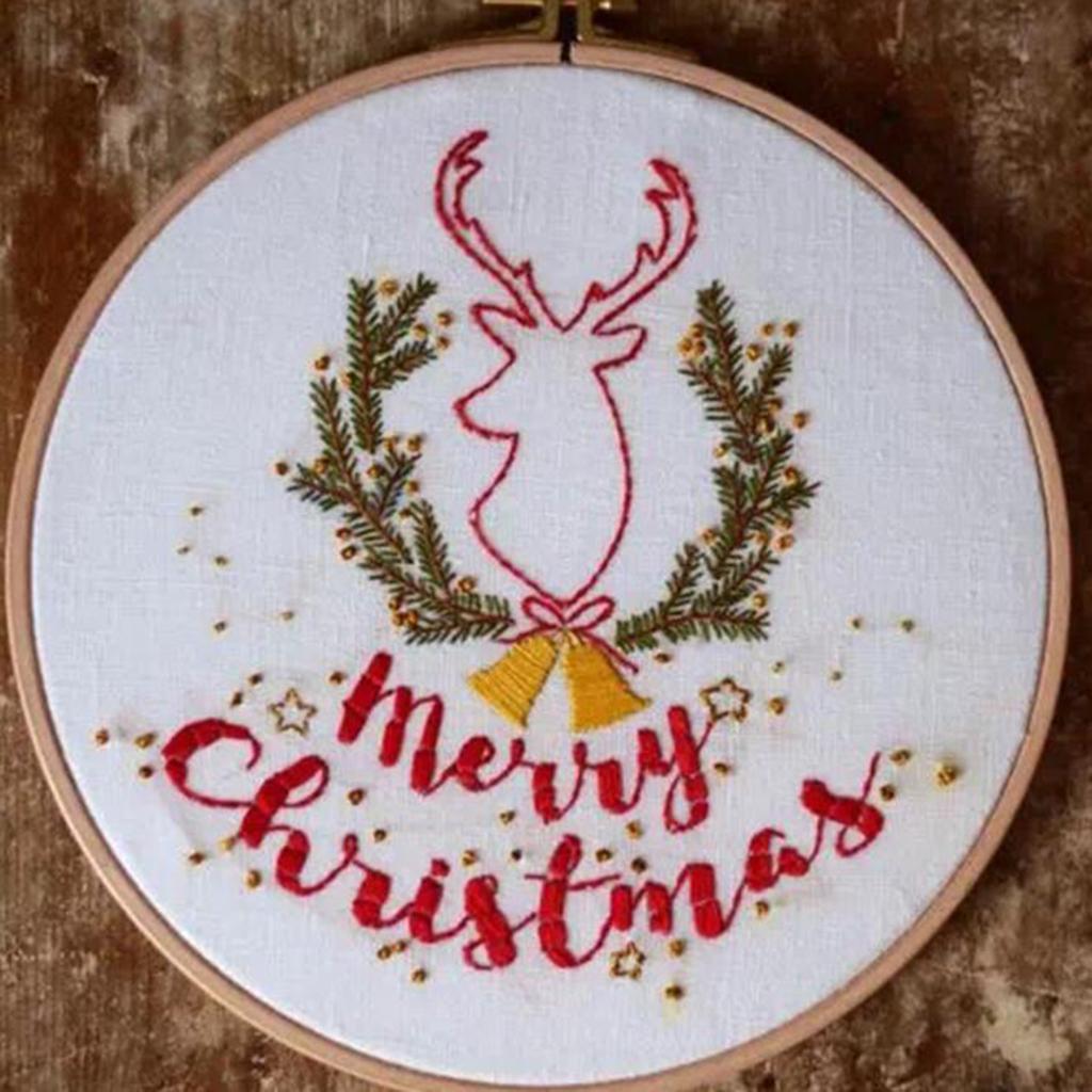 Stitch Kits for Beginner Embroidery Xmas Home Decor Gift