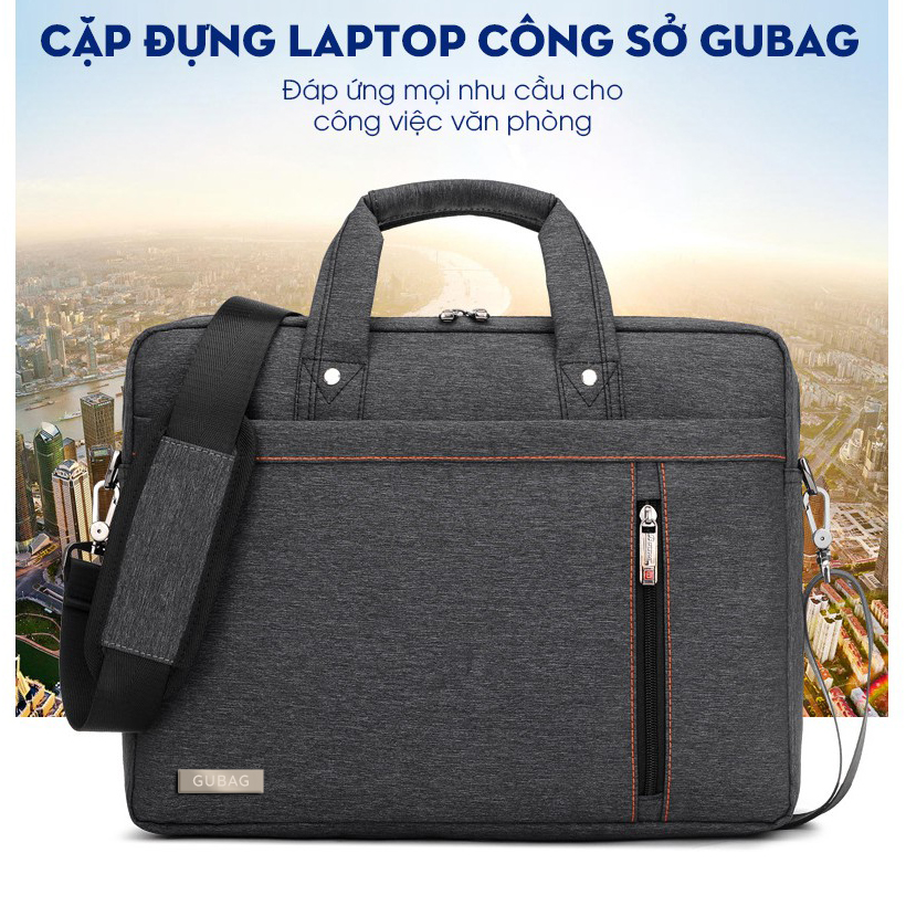 Cặp công sở nam GUBAG, đựng Laptop 14 inch, 15,6 inch cao cấp, cặp văn phòng xách tay đi làm, có dây đeo, nhỏ gọn