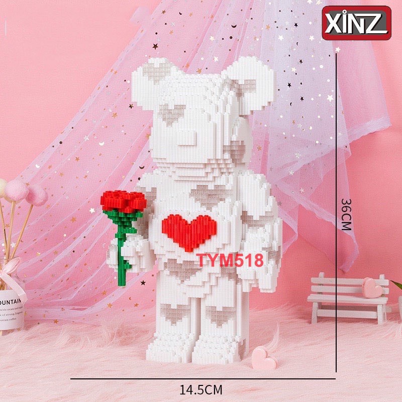 Đồ chơi lắp ráp, mô hình lắp ráp gấu Bearbrick size 33-35cm nhiều màu (tặng kèm búa)  *** Nhận lắp sẵn