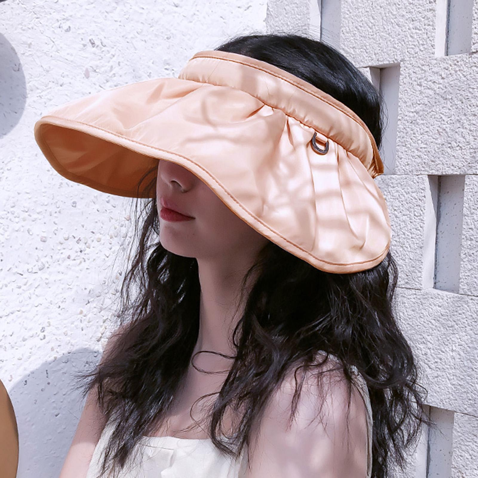 Mũ che nắng cho phụ nữ 2 trong 1, thiết kế rộng vành cuộn lên, có thể gập lại có thể điều chỉnh, chống tia cực tím ,đi biển