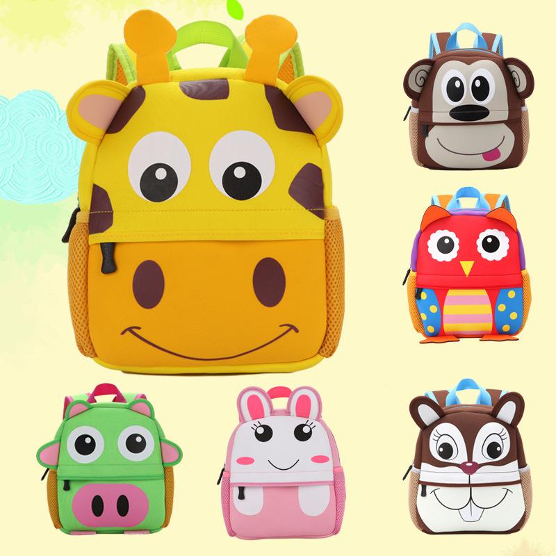 2020 Trẻ Em Mới Lưng 3D Hươu Cao Cổ Thiết Kế Cô Gái Bé Trai Học Túi Tập Đi Trẻ Em Neoprene Schoolbag Mẫu Giáo Hoạt Hình Túi