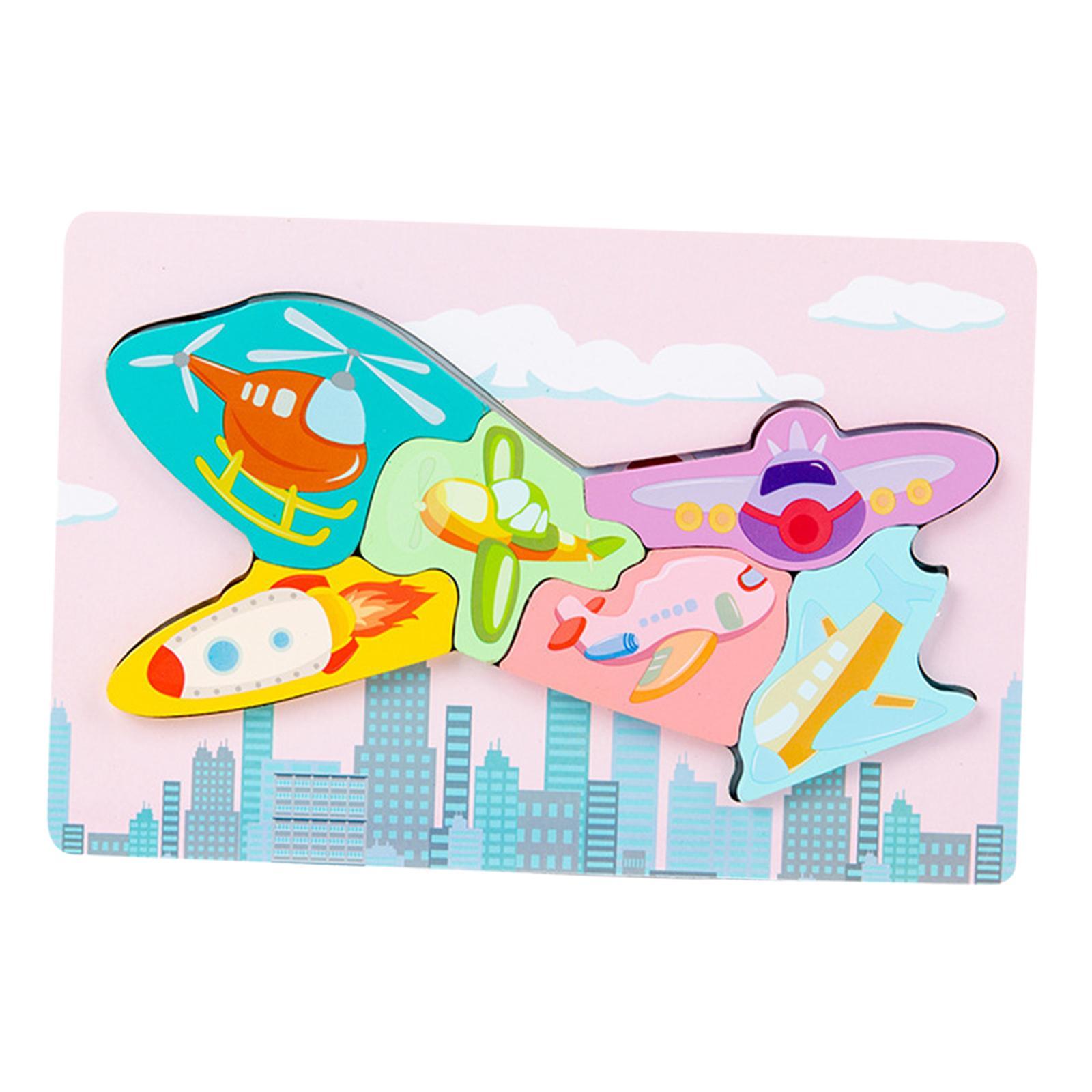 Puzzles Wooden Jigsaw Colors Shapes Cognition Cartoon Boy and Girl
