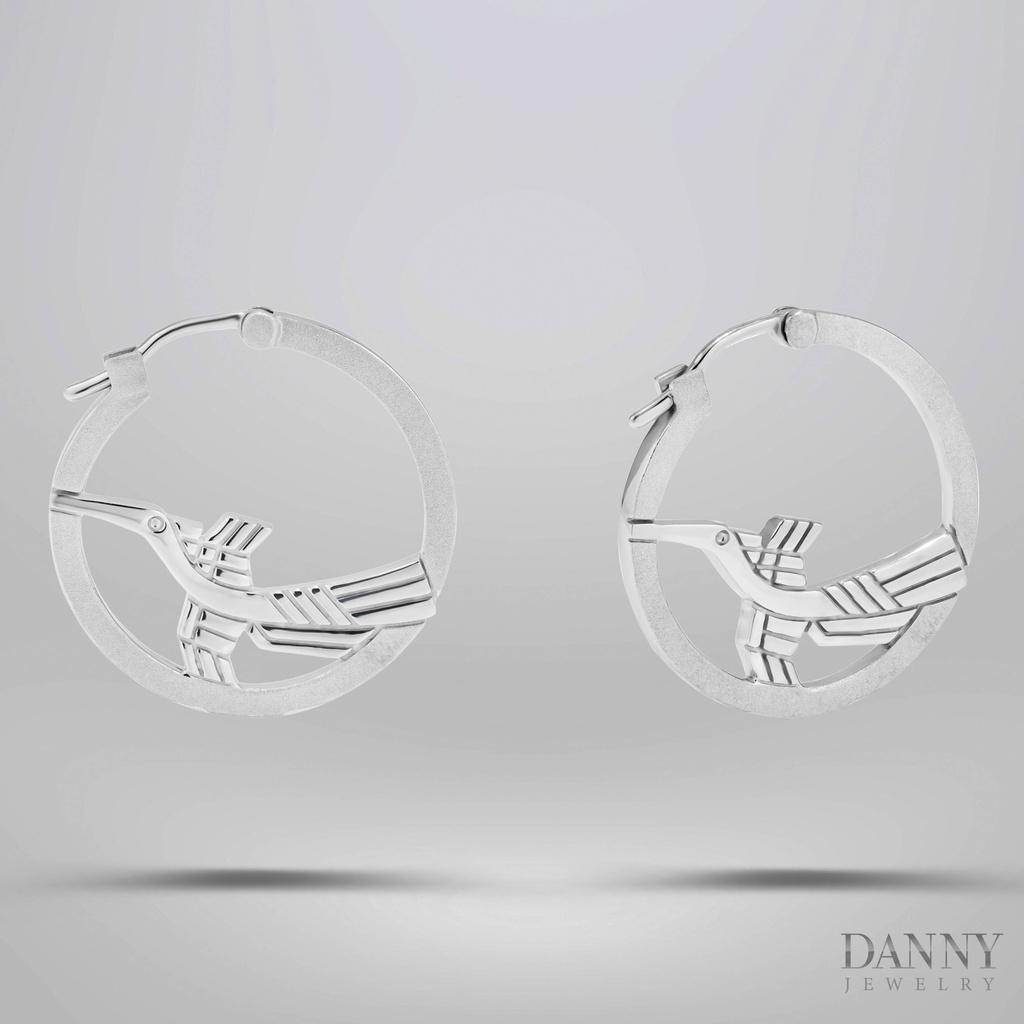 Bông Tai Nữ Danny Jewelry Bạc 925 Biểu Tượng Chim Hạc BT0004