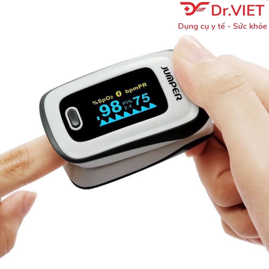 Máy đo nồng độ oxy máu và nhịp tim Jumper JPD-500F Chính hãng - Thiết kế nhỏ gọn, Sử dụng an toàn, Kết nối cùng Smartphone, Màn hình OLED