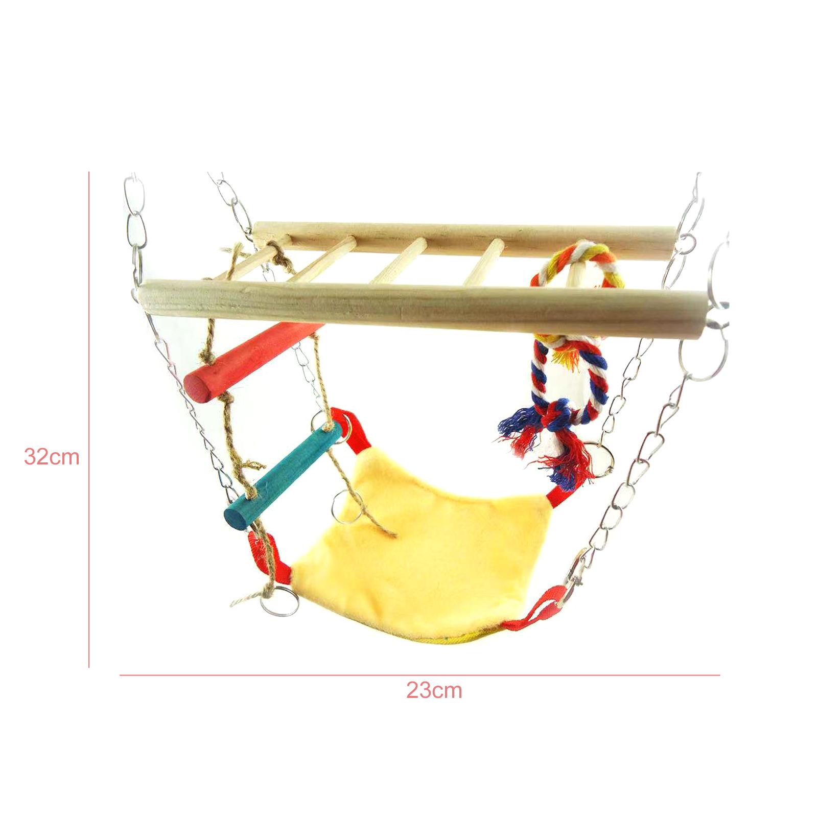 Hamster Swing Bed Toys Hamster Ladder Bird Hanging Ladder Wooden Suspension Bridge Hammock