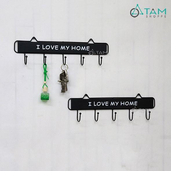 Móc treo đồ gắn tường sắt mỹ thuật I LOVE MY HOME số 06