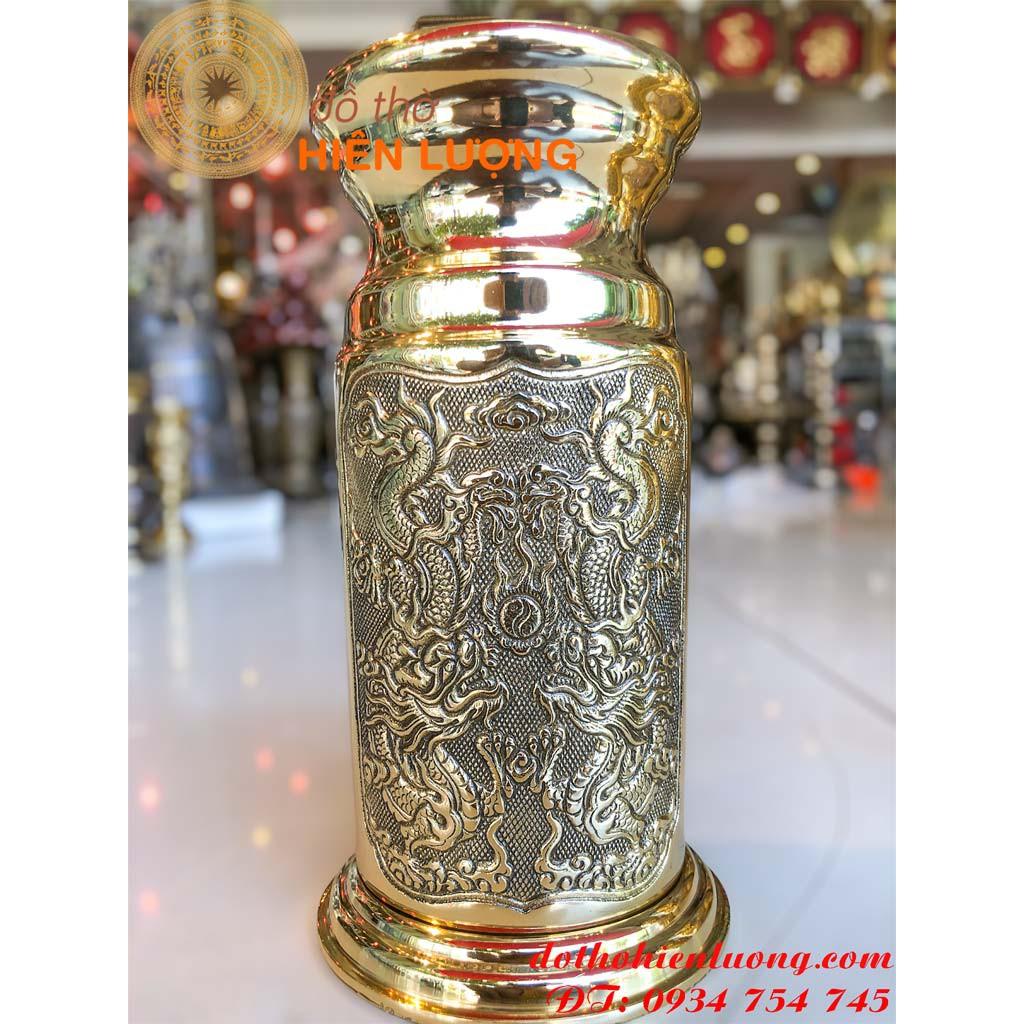 Ống Hương Bằng Đồng Dáng Tròn