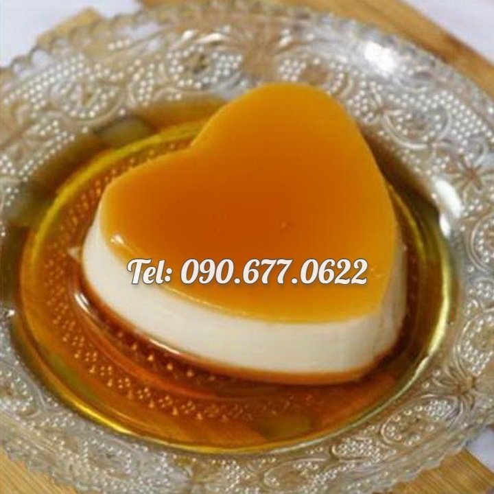 Bộ 10 khuôn bánh Flan hình tim – Loại có nắp – Mã số 1463